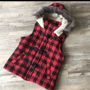 Mossimo Flannel Hooded Vest